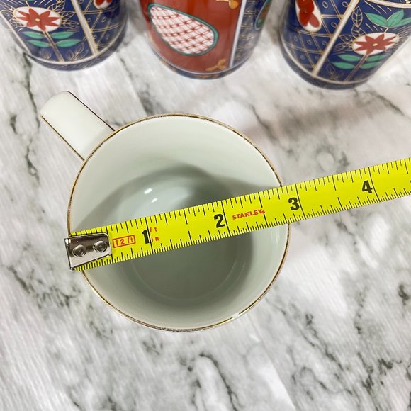 Neiman Marcus Imari Style Set of 4 Mugs Coffee Tea Cups Hand Painted Japan - Picture 9 of 10